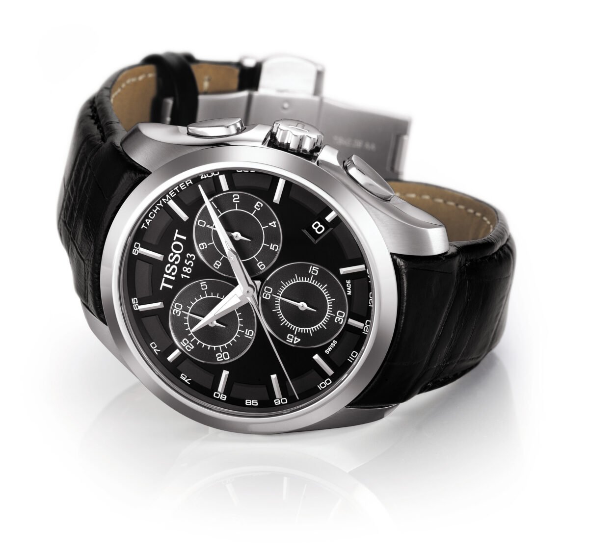 Tissot Couturier Quartz Chronograph 41mm Black Dial side