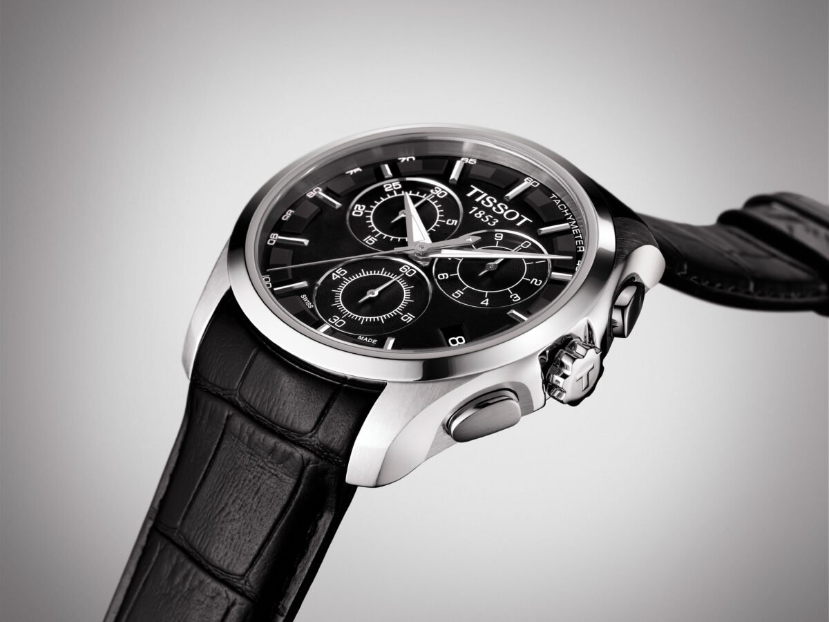 Tissot Couturier Quartz Chronograph 41mm Black Dial open top