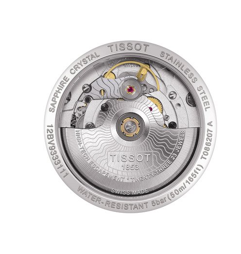 Tissot Luxury Powermatic 80 33mm White Mother of Pearl Dial back
