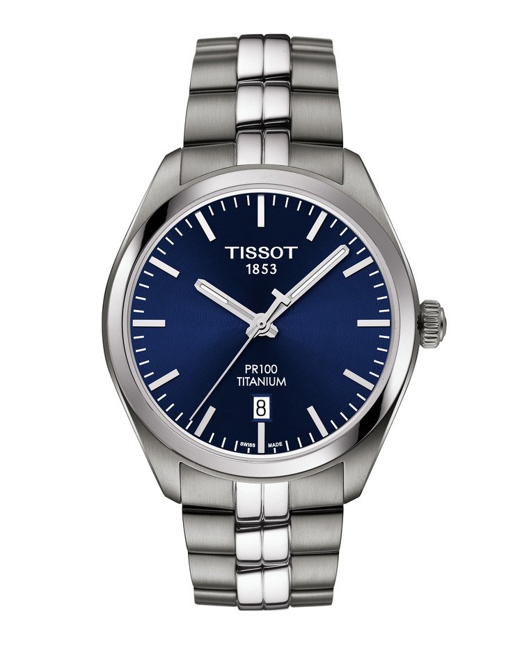 Tissot PR 100 Titanium Quartz 39mm Blue Dial