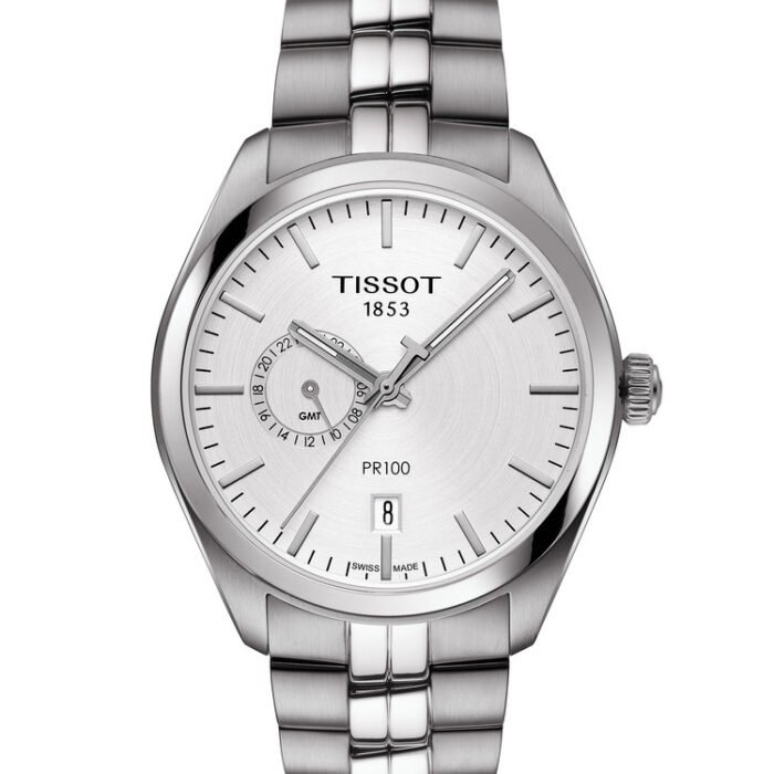 Tissot PR 100 Dual Time Quartz 39mm Silver Dial