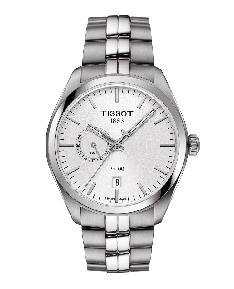 Tissot PR 100 Dual Time Quartz 39mm Silver Dial