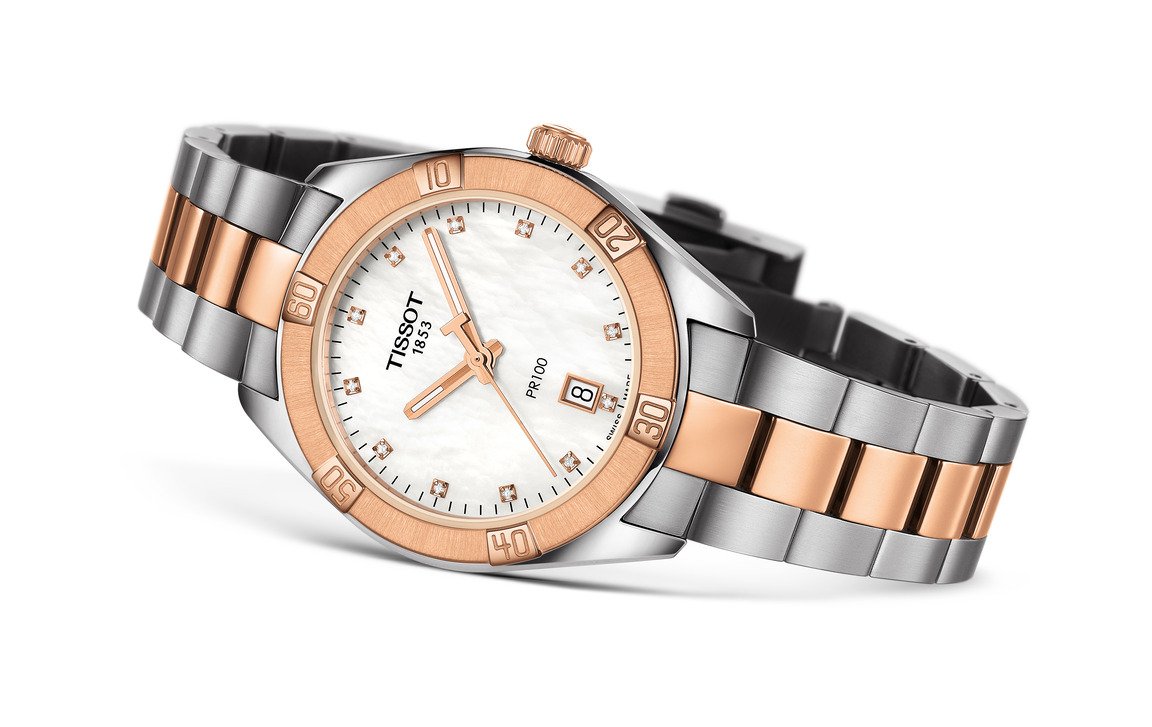Tissot PR 100 Sport Chic Quartz 36mm White Mother of Pearl Dial side