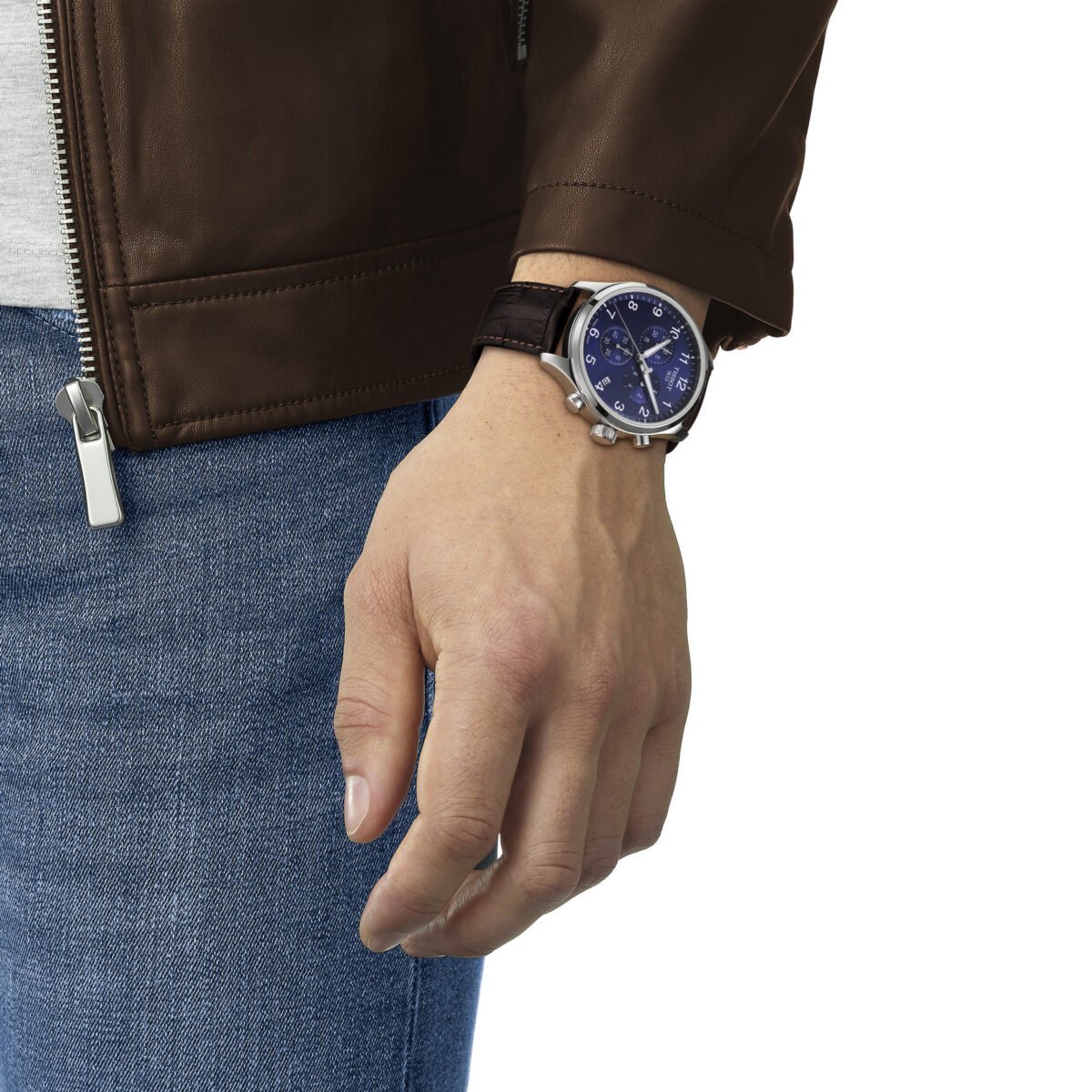 Tissot Chrono XL Quartz Chronograph 45mm Blue Dial weared