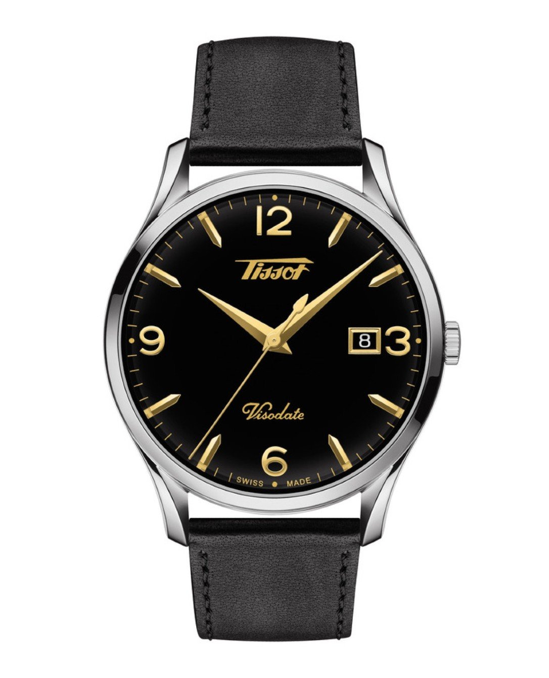 T118.410.16.057.01 Tissot Visodate Quartz Black Dial T118.410.16.057.01
