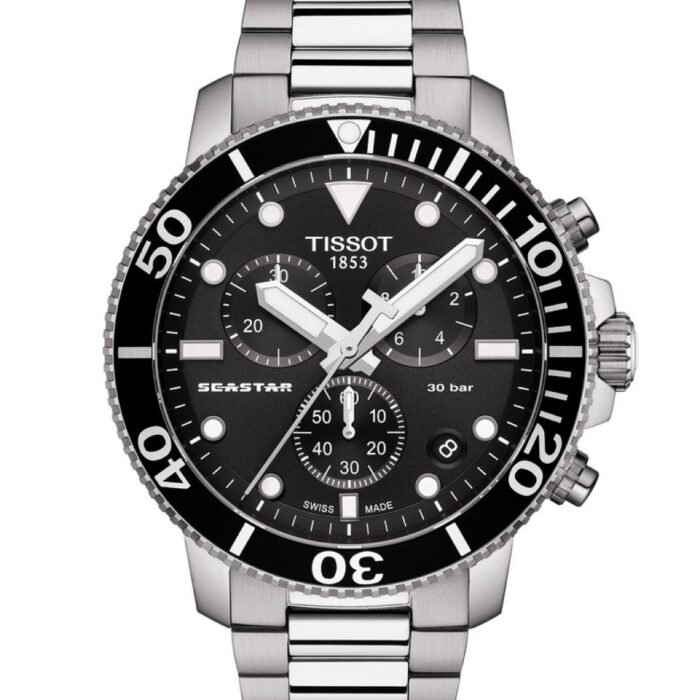 Tissot Seastar Chronograph 45mm Black Dial