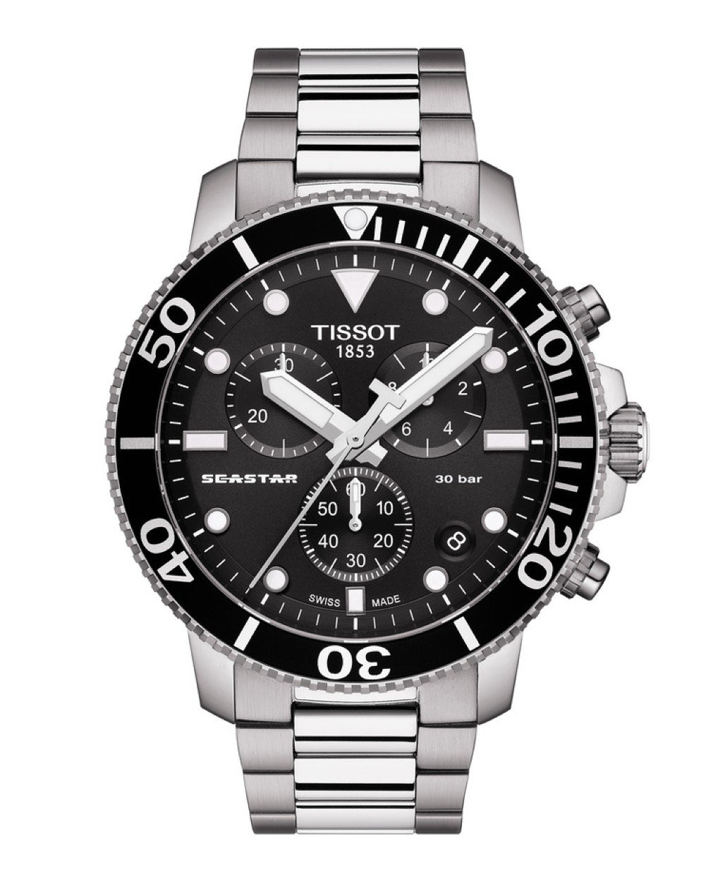 Tissot Seastar Chronograph 45mm Black Dial
