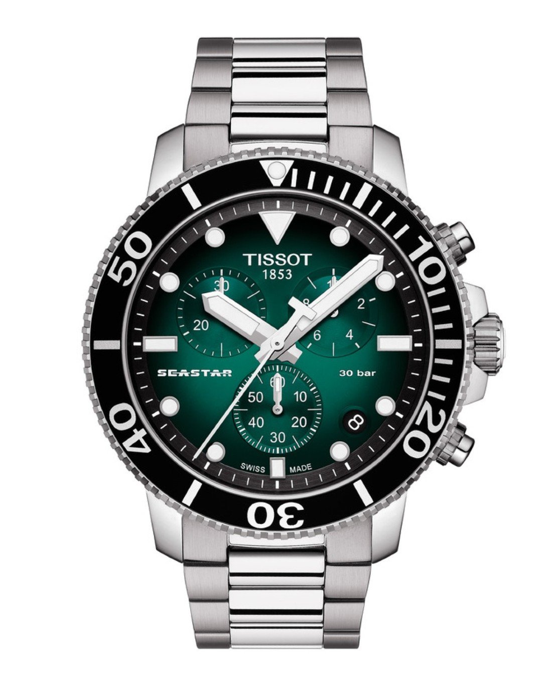 Tissot Seastar Chronograph 45mm Green Dial