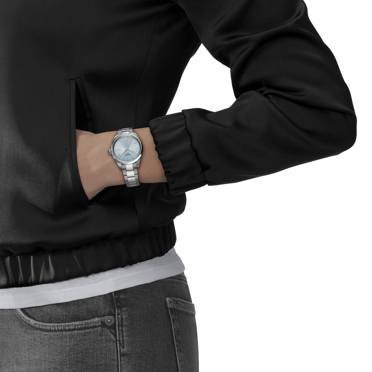 Tissot PR 100 Quartz 34mm Ice Blue Dial weared