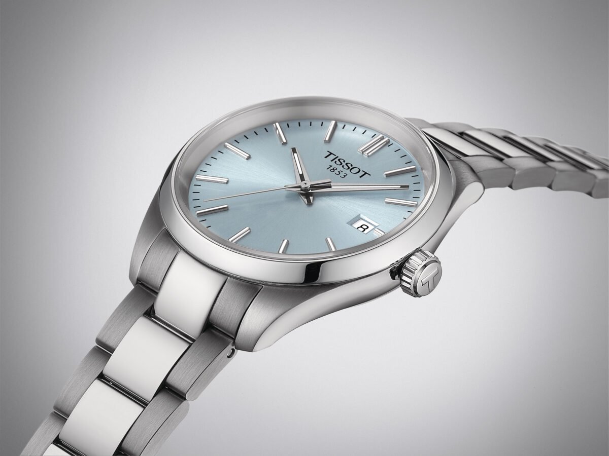 Tissot PR 100 Quartz 34mm Ice Blue Dial open top