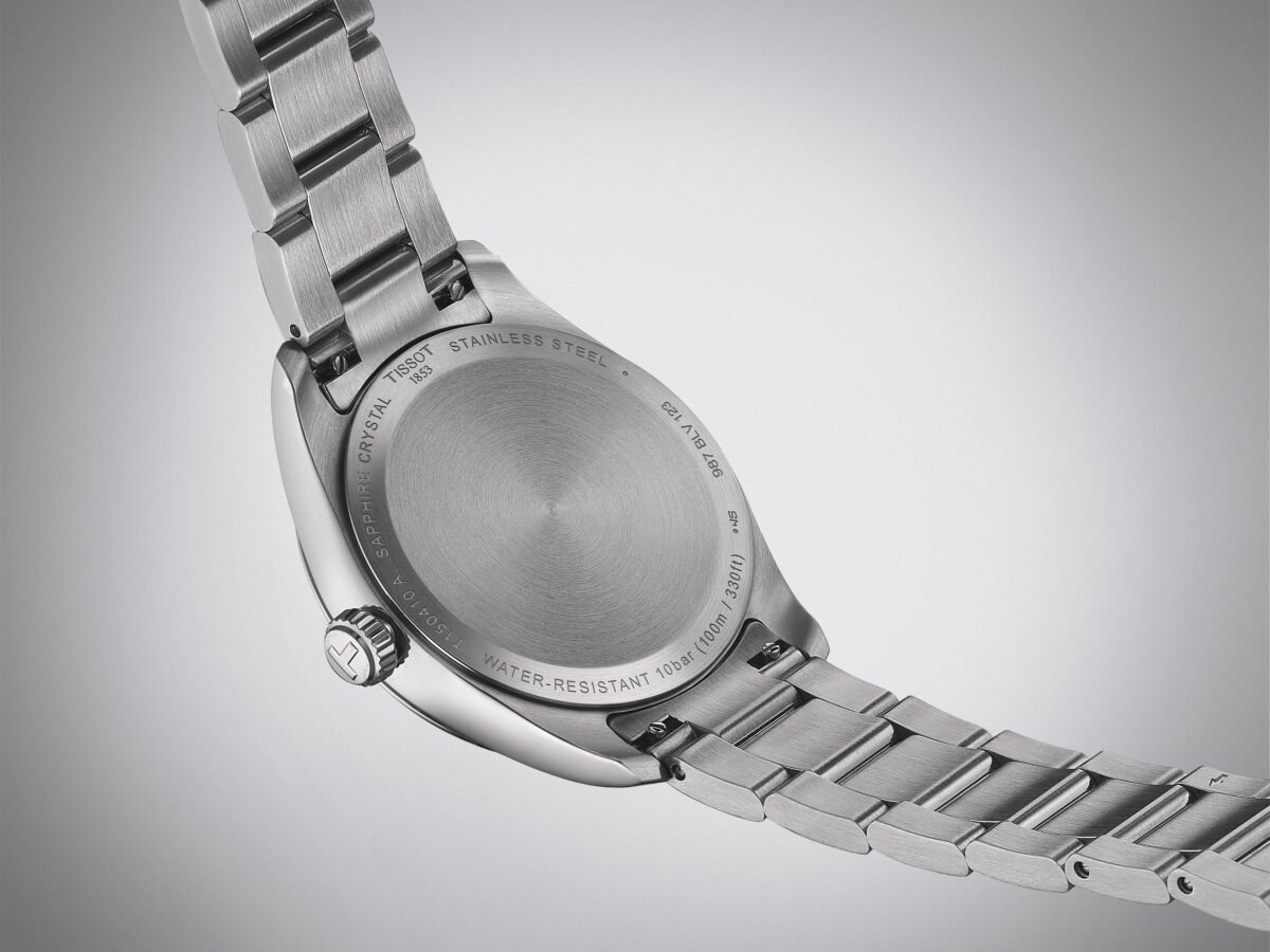 Tissot PR 100 Quartz 34mm Ice Blue Dial open back