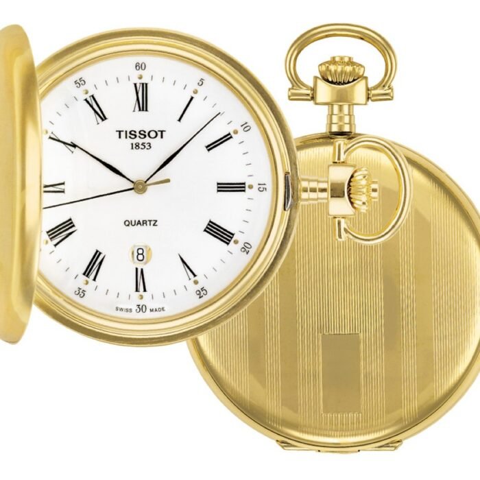 Tissot Savonnette Quartz 48.5mm White Dial pocket watch T83.4.553.13