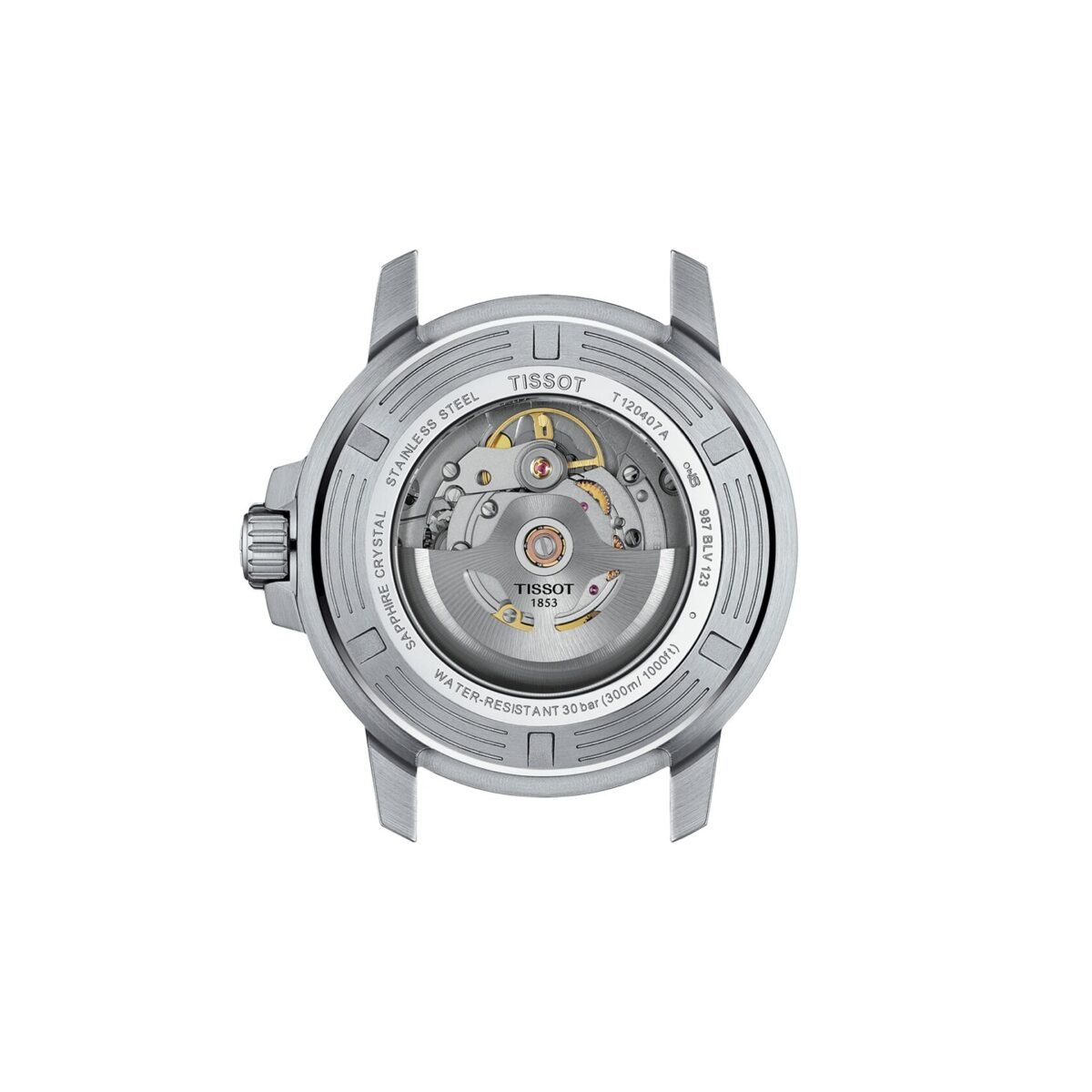Tissot Seastar Powermatic 80 43mm Blue Dial back