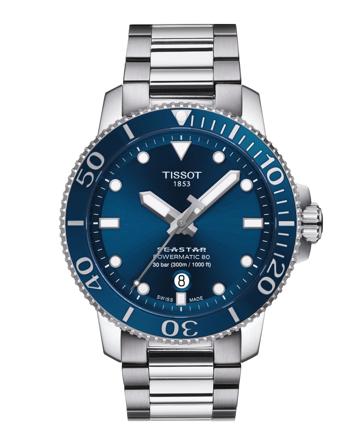 Tissot Seastar Powermatic 80 43mm Blue Dial