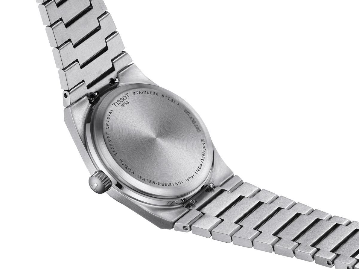 T137.210.11.351.00-5 Tissot PRX 35mm Ice Blue Dial open back