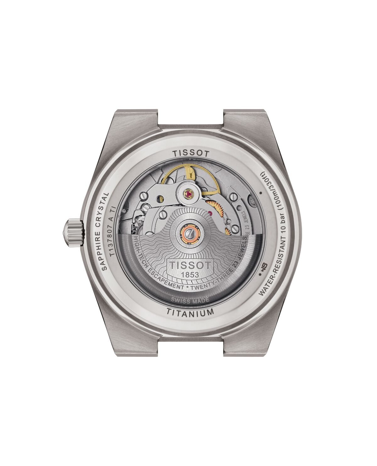 Tissot PRX Titanium 38mm Blue Dial back