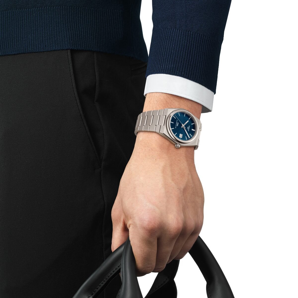 Tissot PRX Titanium 38mm Blue Dial weared
