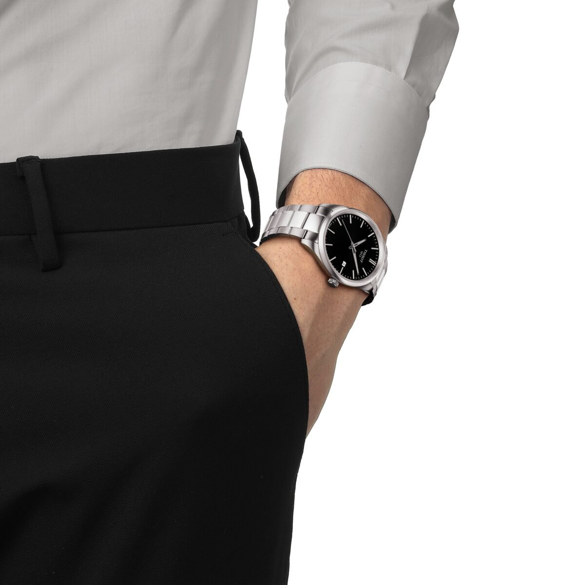 T150.410.11.051.00-3 Tissot PR 100 Quartz 40mm Black Dial weared