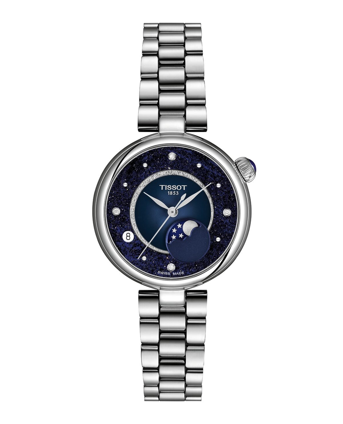 T152.223.11.496.00 Tissot Désir Moonphase 29.6mm Blue Dial with Diamonds T152.223.11.496.00