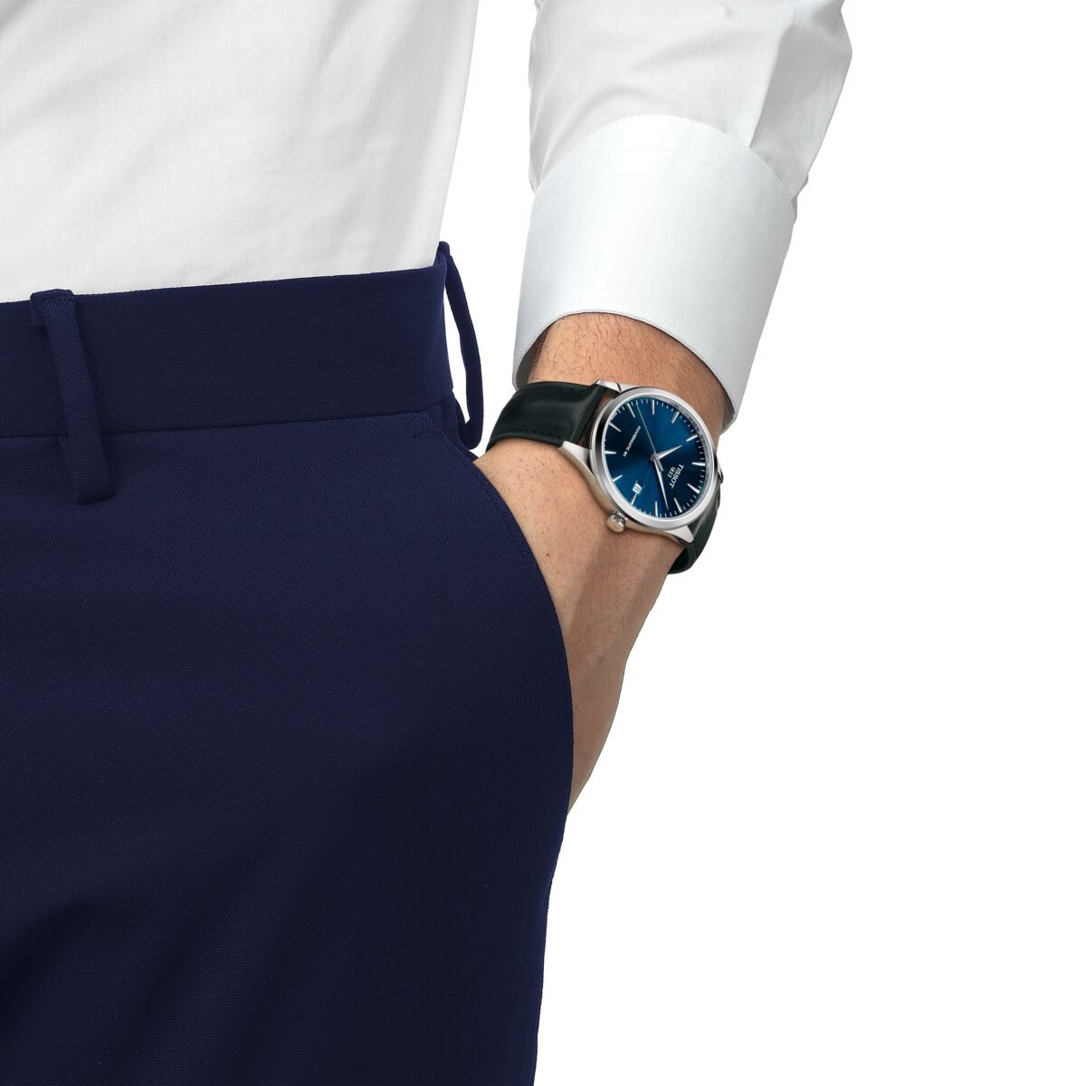 T158.407.16.041.00-3 Tissot Classic Dream Powermatic 80 40mm Blue Dial weared
